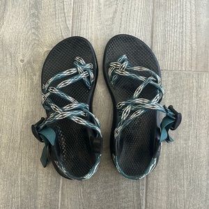 Chaco Women’s Z/ Cloud x2, W7 Turquoise/Blue/Black; Great Condition